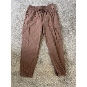 New Mix Women's Cargo Pants Tapered Drawstring Brown Size XL